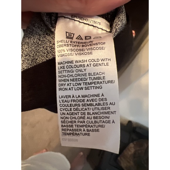 Saks Fifth Avenue SZ 4 Long Black Floral Dress W Waist Clincher Ties Work Church - Picture 7 of 10